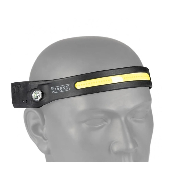 Lanterna de cap STROXX, doua surse de iluminare led 5W + 3W, 300 lumeni, intensitate reglabila, senzor pornire/oprire