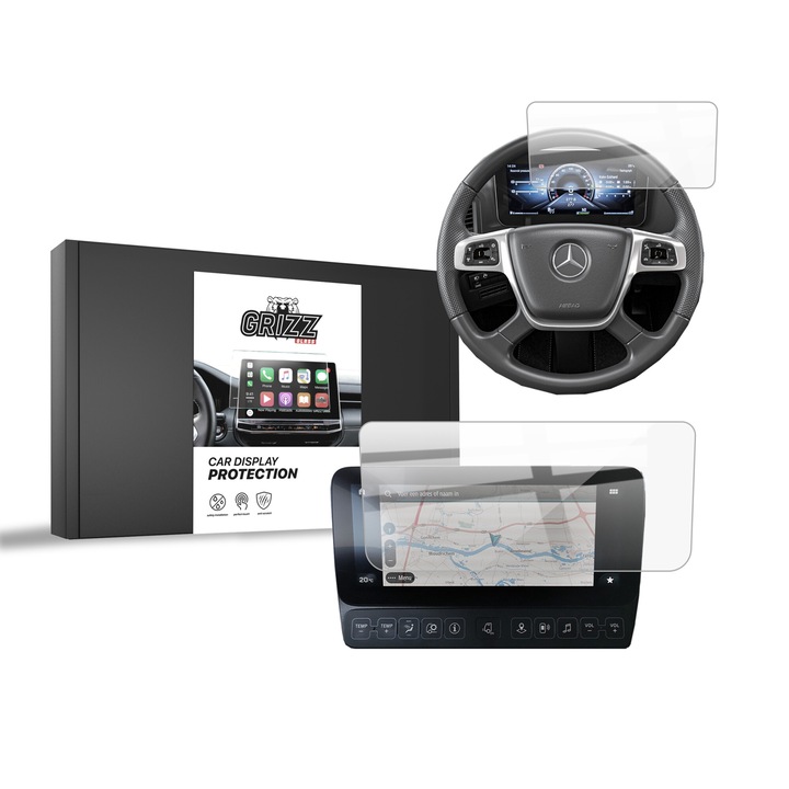 Folie protectie Grizz CarDisplay Protection, transparenta, set complet pentru Mercedes Actros F (2021-2024)