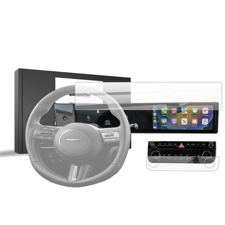 Folie protectie Grizz CarDisplay Protection, transparenta, set complet pentru Hyundai Tucson 12,3" (2024)