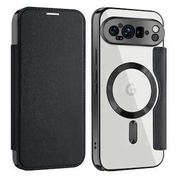 Husa magnetica, pentru Google Pixel 9 Pro XL tip Carte cu portofel interior, incarcare wireless, Negru