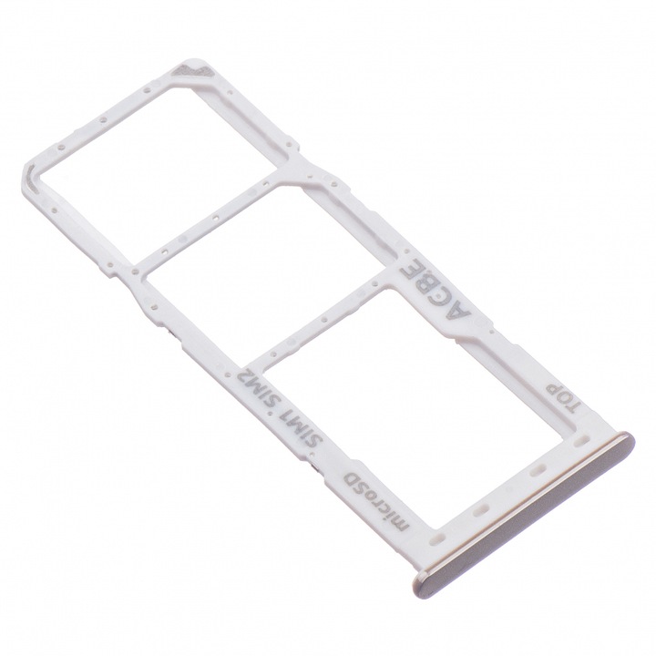 Държач за SIM карта, съвместим със Samsung Galaxy A32, слот за две SIM карти и Micro-SD карта, метален, бял