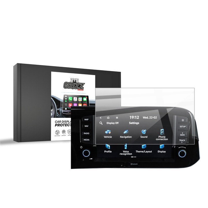 Folie protectie Grizz CarDisplay Protection, transparenta, set complet pentru ecran auto, compatibila cu Hyundai i10 8" (2024)