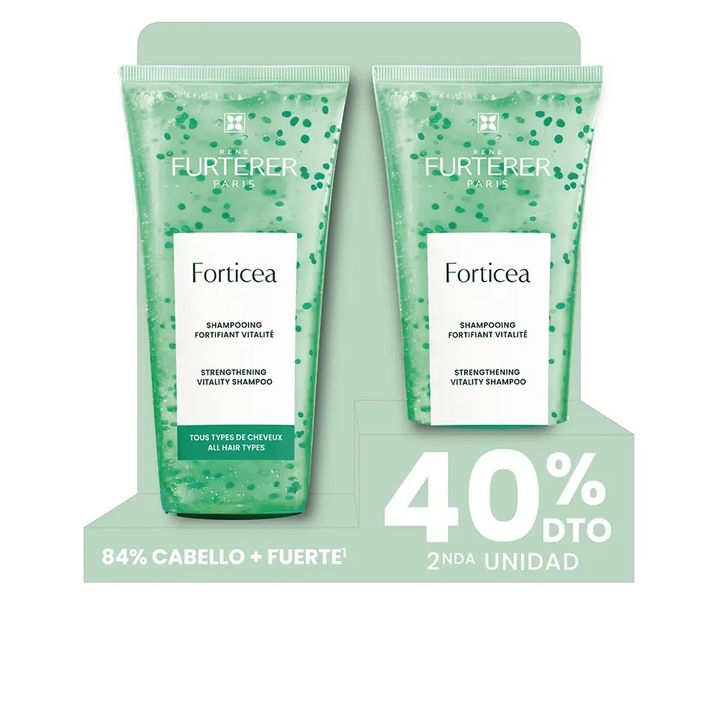 Set Sampon revitalizant cu uleiuri esentiale Rene Furterer FORTICEA CHAMPÚ ENERGIZANTE 2 x 200 ml