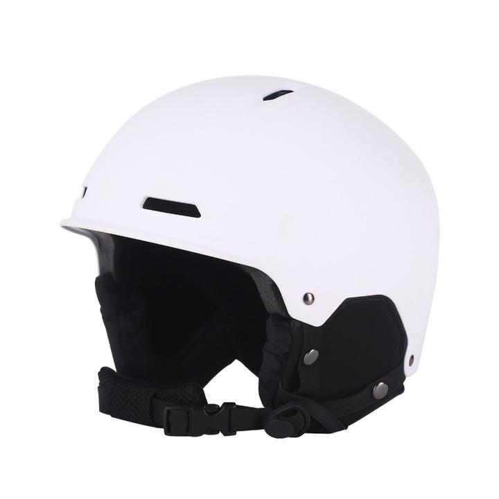 Casca de schi, Casti de snowboard pentru adulti usoare albe cu PC Shell robust si spuma EPS absorbinta socuri si captuseala moale, Casti sport de zapada reglabile, Mare