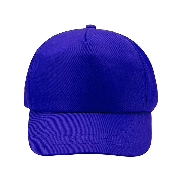 Sapca unisex, ajustabila, poliester cu 5 paneluri, Albastra