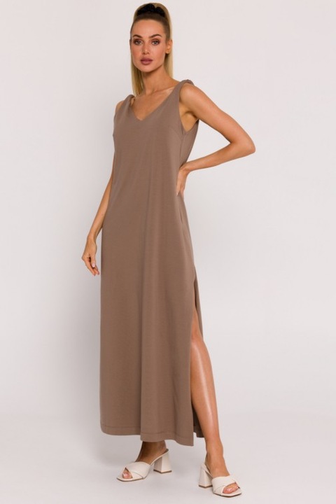 Rochie maxi cu decolteu adanc la spate, MOE, Maro scortisoara