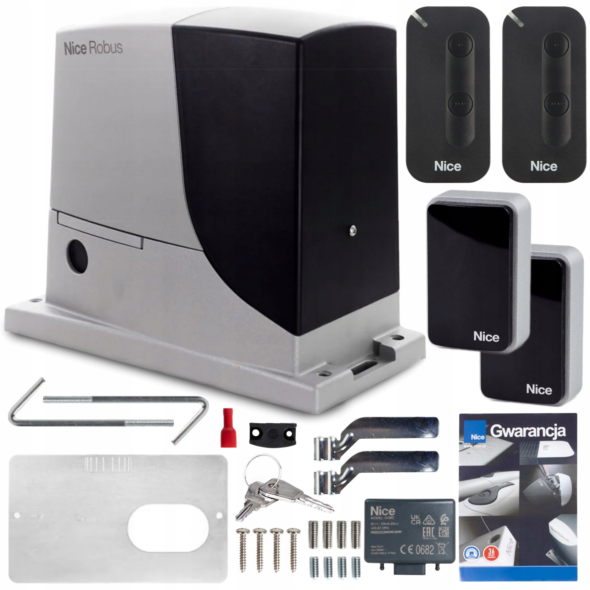 Set automatizare poarta glisanta Nice Robus 1000, 1000kg, 230/24V