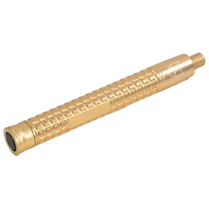 Baston telescopic profesional autoaparare 51 cm, inchidere pe buton, duraluminiu, 335 gr, Auriu, 3 segmente, TELESCOPIKA