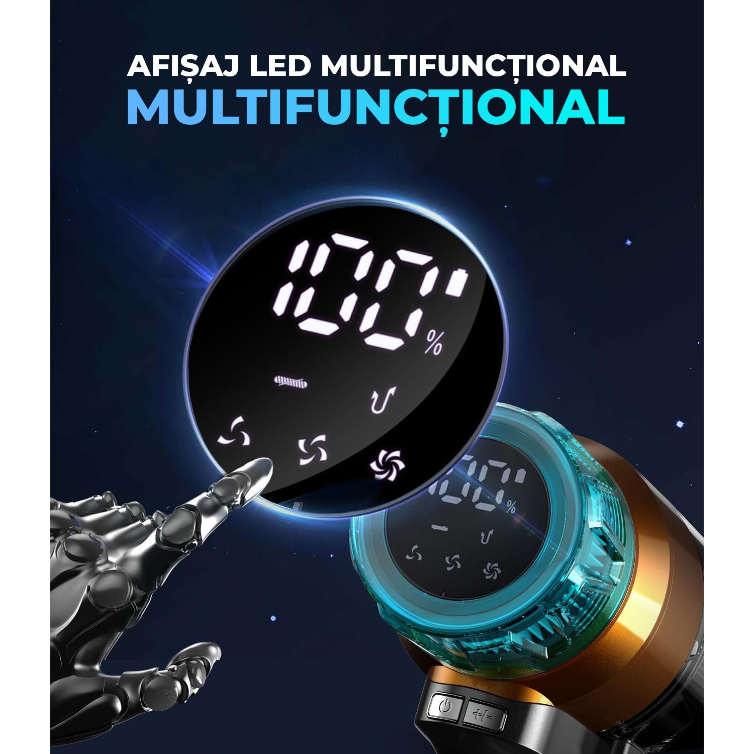 Aspirator Vertical Fara Fir OVELY 600W, 55Kpa, Autonomie pana la 60 de minute, Ecran OLED Color, Sistem Anti-Incalzire, Montare pe Perete, Ideal pentru Podele Dure, Covoare, Masina, Par de Animale
