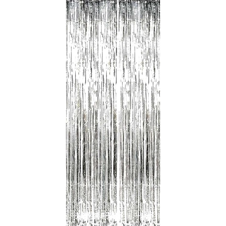 Rojtos függöny, Flippy, Party Dekor minta, Fotóháttérhez, Színes Party Dekoráció, Méret 100x200 cm, Ezüst