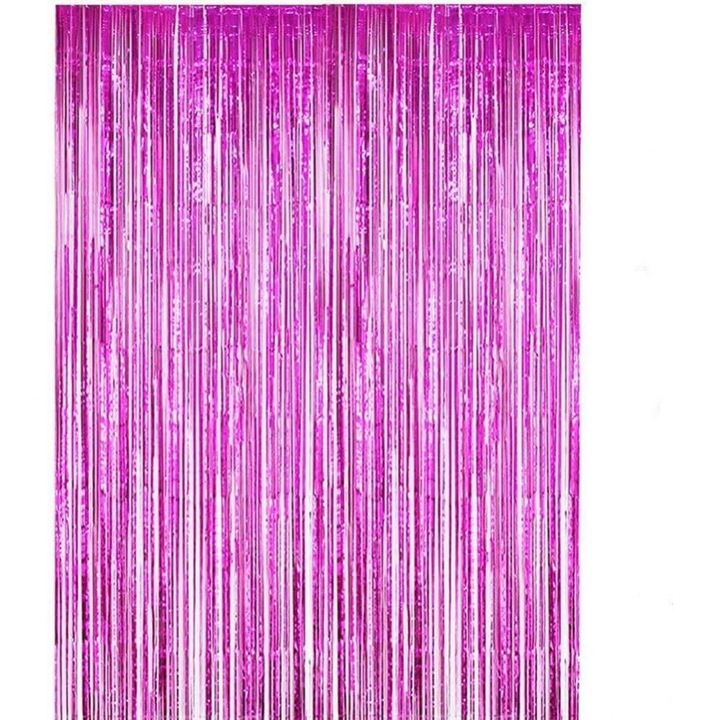 Rojtos függöny, Flippy, Party dekor minta, fényképes háttérhez, színes party dekoráció, méret 100x200 cm, sötét rózsaszín