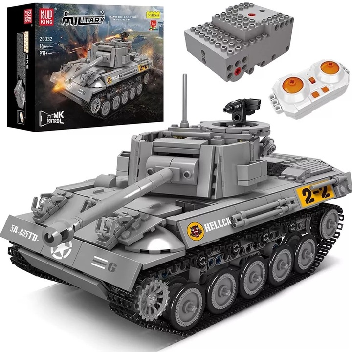 Építőkészlet, Mould King, 20032, Távirányító, Mobil torony, Kiváló minőségű Abs anyagok, 15 x 13,5 x 31,2 cm, szürke