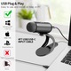 Microfon USB HNSMART, condensator, negru, metal, cu buton de mute, pentru PC, laptop, Mac