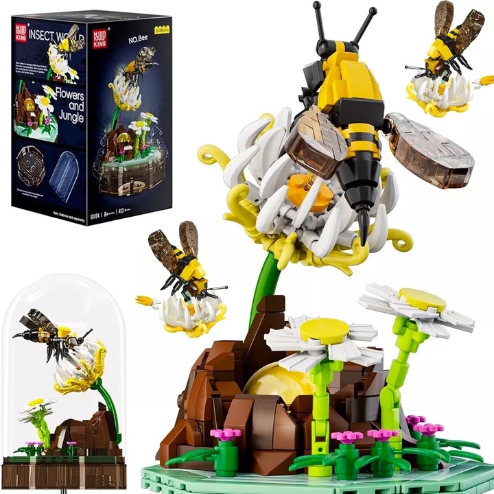 Конструктивен комплект, Mold King, 10104, вградена музикална кутия, LED осветление, акрилно покритие против прах, 13,6 x 13,6 x 23,6 cm, многоцветен