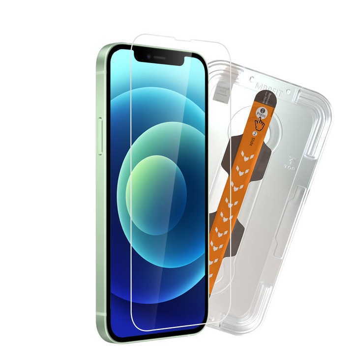 Стъклено фолио за iphone, съвместимо с Iphone 13 Pro Max, Iphone 14 Plus, Tempered Glass, 9H, HD, включва КОМПЛЕКТ за лесен и бърз монтаж, RikBo