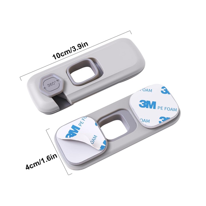 Set 2 inchizatori frigider, Yakumuz, material ABS, gri