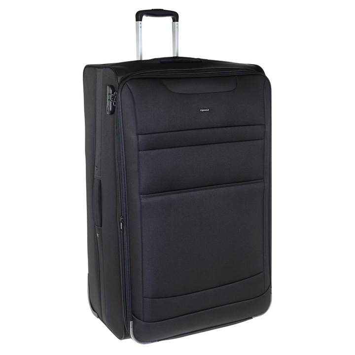 Diplomat extra nagy bőrönd ZC 6020, 2 kerék, poliészter, 87 cm, fekete