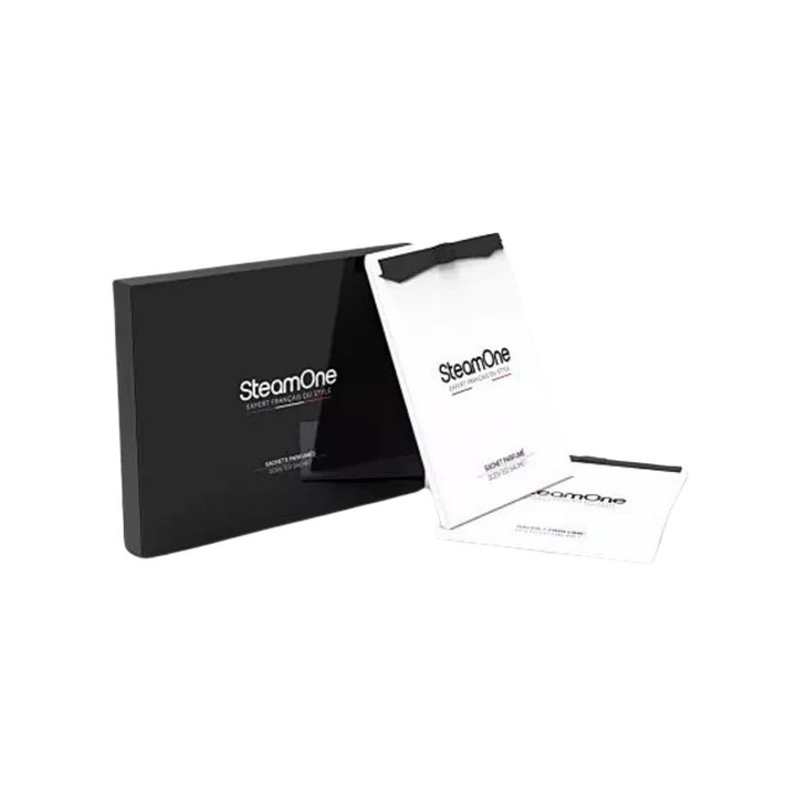 Saculeti parfumati SteamOne, miros Fresh, mentine hainele curate si parfumate, set 2 plicuri, poate fi utilizat si in camera sau masina, cu ulei esential, alb