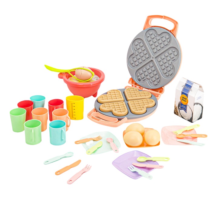 Gyerekkonyhai sütőjátékkészlet, Szimulációs főzőedények, Ajándék 3-5 éves fiúknak és lányoknak, Szerepjáték, Szülő-Gyermek interakció, Gyakorlatias képességfejlesztés, 40 db, Színes doboz