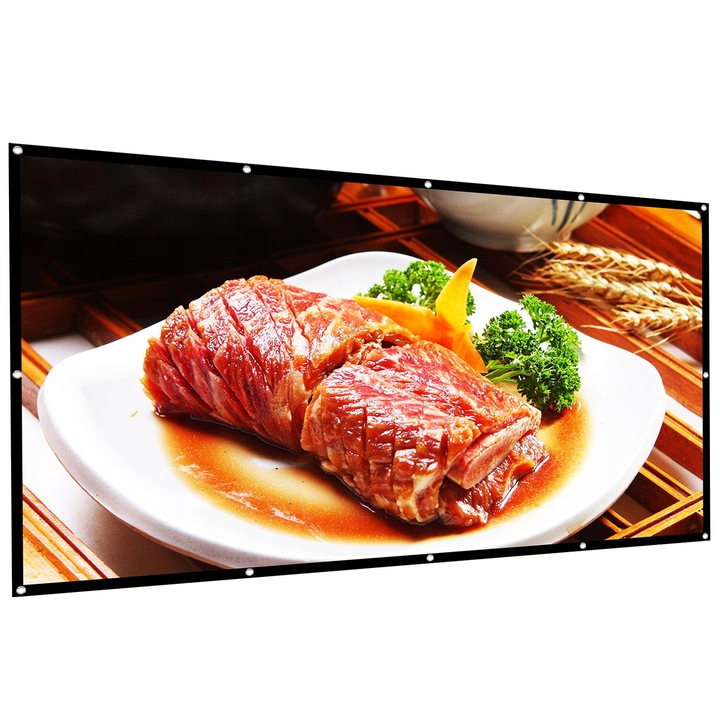 Ecran de proiectie, DRMZ, 100 inch, portabil, 222x120 cm, Alb