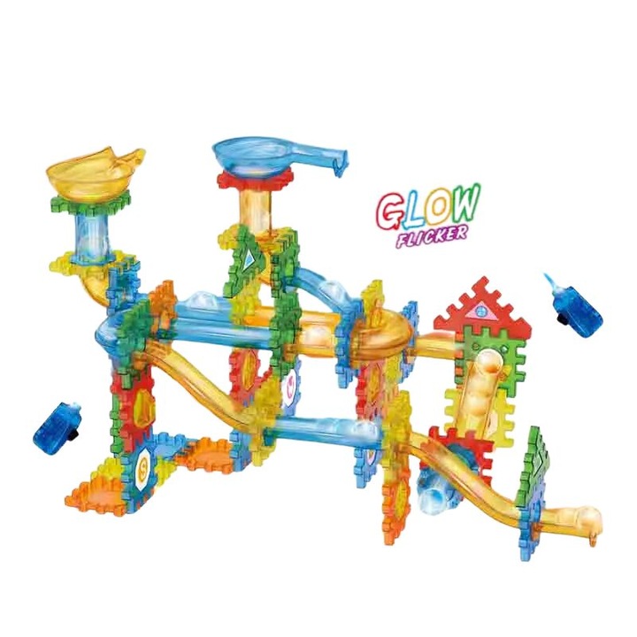 Set de Constructie cu imbinare, 3D, cu Tuburi si Bile - 99 Piese, Blocuri de Asamblat, Jucarie Educativa pentru Dezvoltarea Creativitatii si Coordonarii