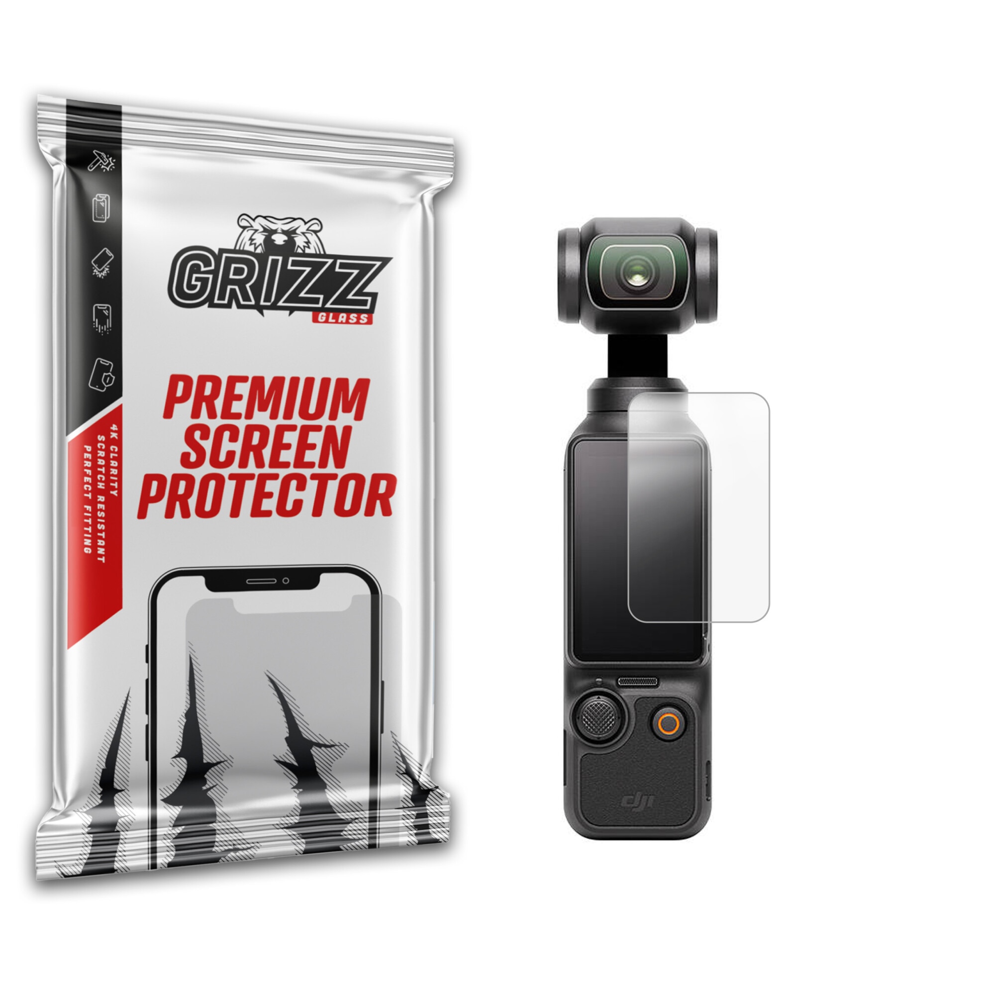 Folie protectie Grizz Glass pentru DJI Osmo Pocket 3, transparenta