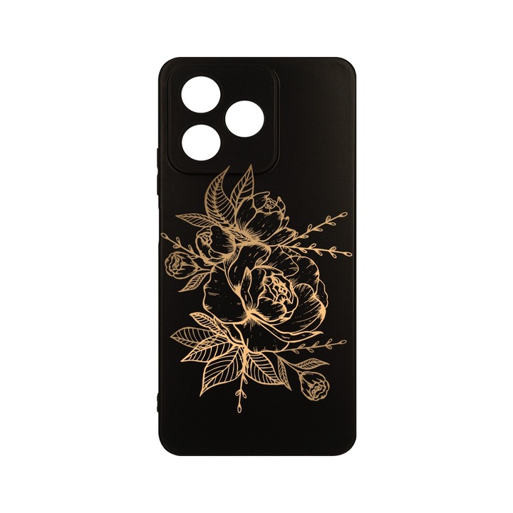 Husa pentru OPPO A40, BestCase® Slim SIlicon, Golden Rose, Protectie Camera, Antisoc, Rezistenta la uzura, c-B 989