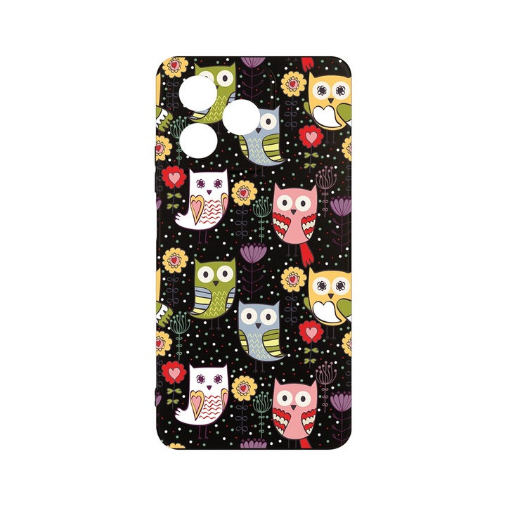 Husa pentru OPPO A40, BestCase® Slim SIlicon, Owl Pattern, Protectie Camera, Antisoc, Rezistenta la uzura, c-B 1437