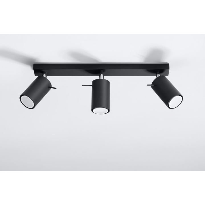Plafoniera Ring 3, LED, GU10, Spot, Loft Design, Negru