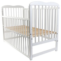 Patut din lemn Wunderkid Agata, cu laterala culisanta, Alb