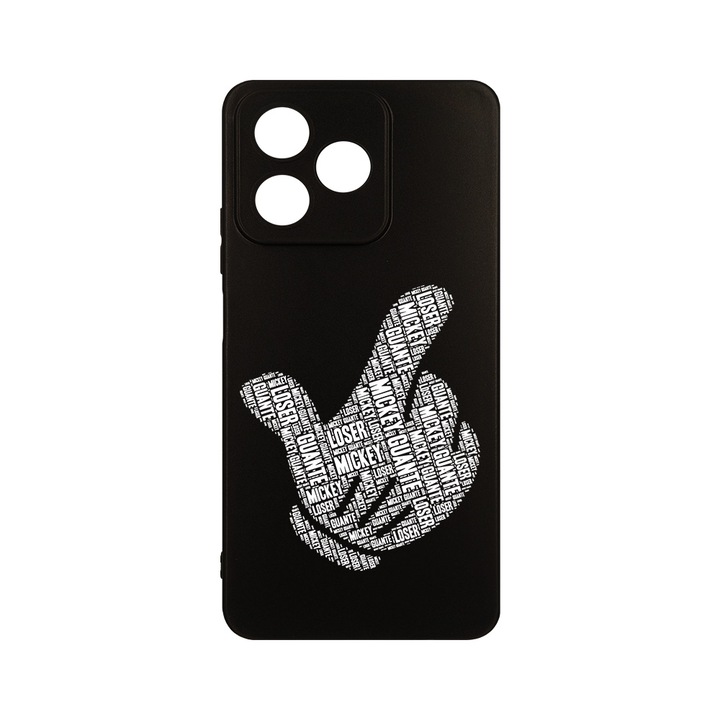 Husa pentru OPPO A40, BestCase® Slim SIlicon, Calligraphy Guante Mickey, Protectie Camera, Antisoc, Rezistenta la uzura, c-B 1535