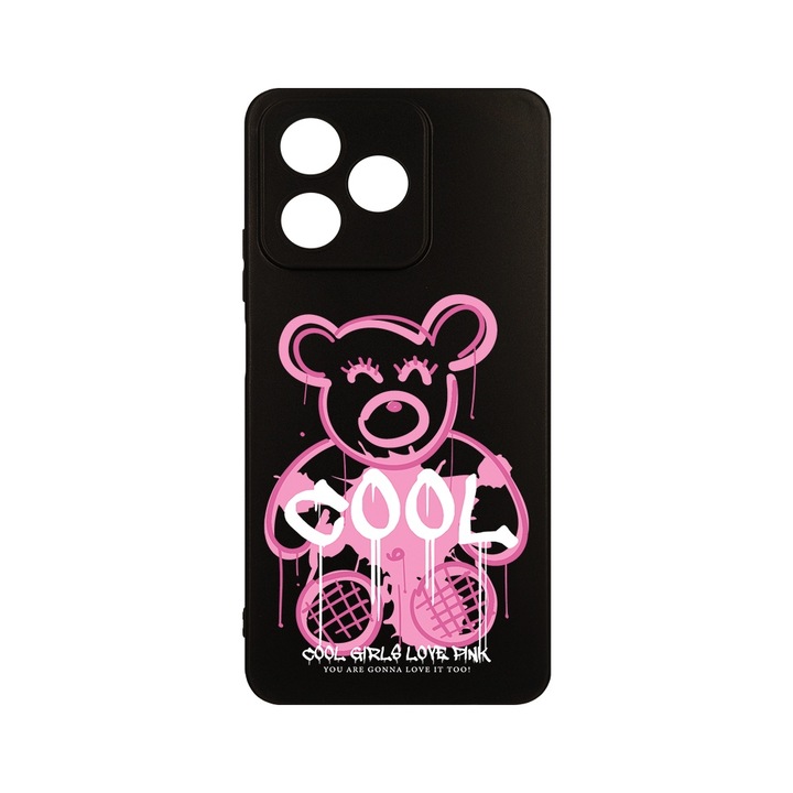 Husa pentru OPPO A40, BestCase® Slim SIlicon, Teddy Bear Cool Pink, Protectie Camera, Antisoc, Rezistenta la uzura, c-B 1551