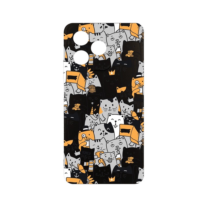 Husa BestCase® Slim SIlicon 0.8MM, съвместим с Realme Note 50, Cat Pattern, Защита на камерата, Устойчив на износване, c-B 1030