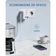 Stecher Priza Multipla de Perete cu USB LENCENT®,3 prize Schuko+3 USB A+1 USB C, Max 4000W, Compact Euro Extensie Triplu Stecher, Comutator Independent, Protectie Supratensiune si Siguranta Copii, Casa, Birou Dormitor etc