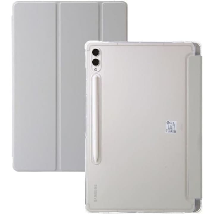 Husa Smart Cover compatibila cu Samsung Galaxy Tab S10 Plus 12.4inch, Slot Pen, Gri, TELGORBCS