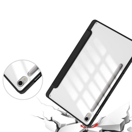 Husa Smart Cover compatibila cu Samsung Galaxy Tab S10 Plus 12.4inch, Slot Pen, Negru, TELGORBCS