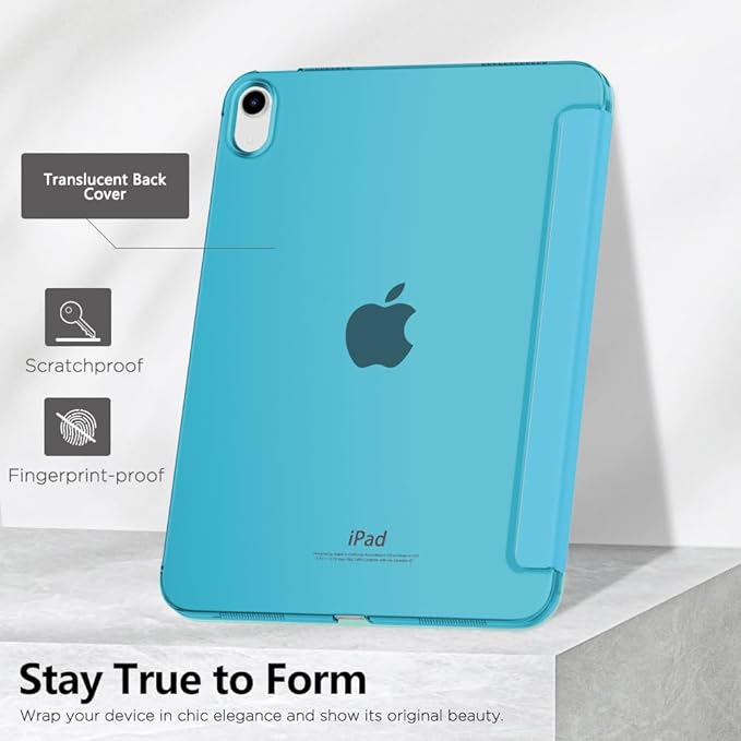 Husa Protectie Flip pentru iPad Mini 6/7, Model Carte, Pliabila, Albastru deschis