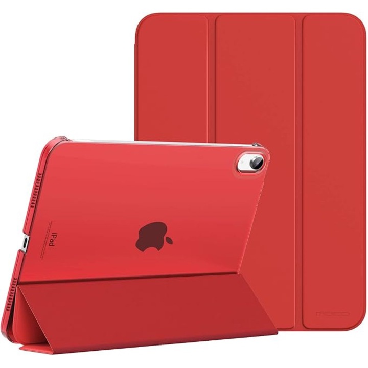 Husa Protectie Flip pentru iPad Mini 6/7, Model Carte, Pliabila, Rosu