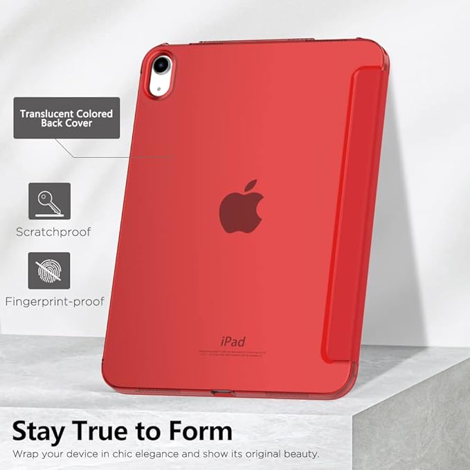 Husa Protectie Flip pentru iPad Mini 6/7, Model Carte, Pliabila, Rosu