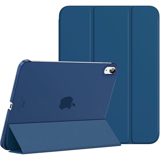 Husa Protectie Flip pentru iPad 10 2022/2024, iPad 11 2025, Model Carte, Pliabila pentru Suport, Bleumarin