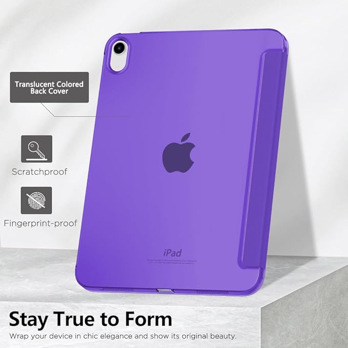 Husa Protectie Flip pentru iPad Mini 6/7, Model Carte, Pliabila, Mov
