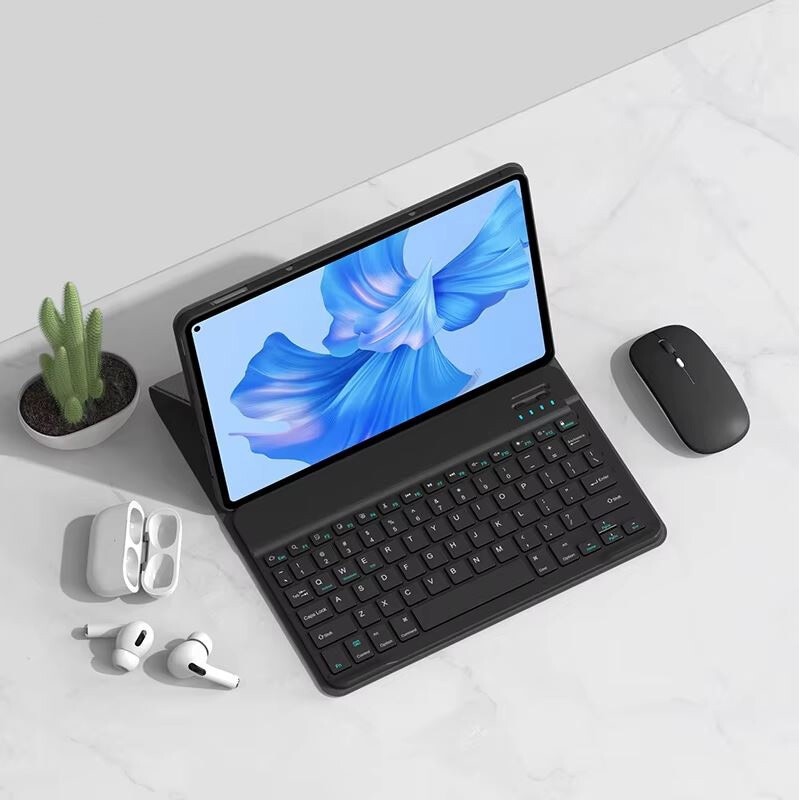 Husa cu Tastatura Mini Smart Magic pentru iPad Mini 2/3/4/5, Protectie antisoc, Leather look, Negru