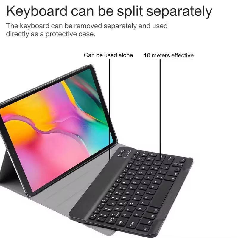Husa cu Tastatura Mini Smart Magic pentru iPad Mini 2/3/4/5, Protectie antisoc, Leather look, Negru