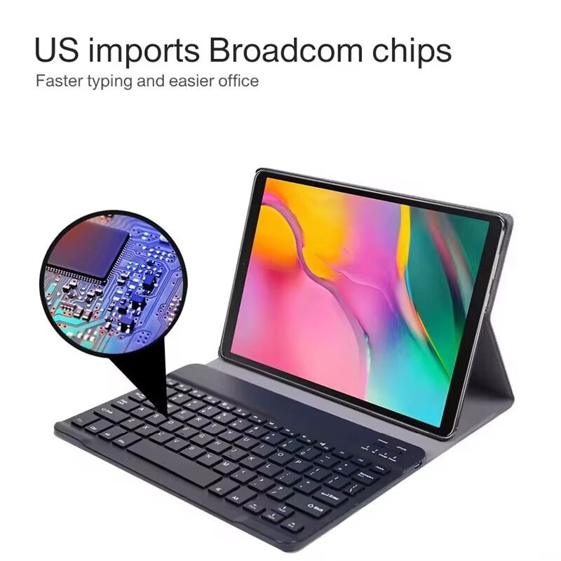 Husa cu Tastatura Mini Smart Magic pentru iPad Mini 2/3/4/5, Protectie antisoc, Leather look, Negru