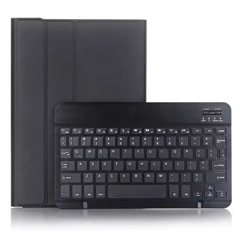 Husa cu Tastatura Mini Smart Magic pentru iPad Mini 2/3/4/5, Protectie antisoc, Leather look, Negru