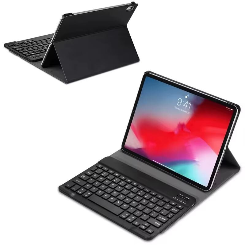 Husa cu Tastatura Mini Smart Magic pentru iPad Mini 2/3/4/5, Protectie antisoc, Leather look, Negru