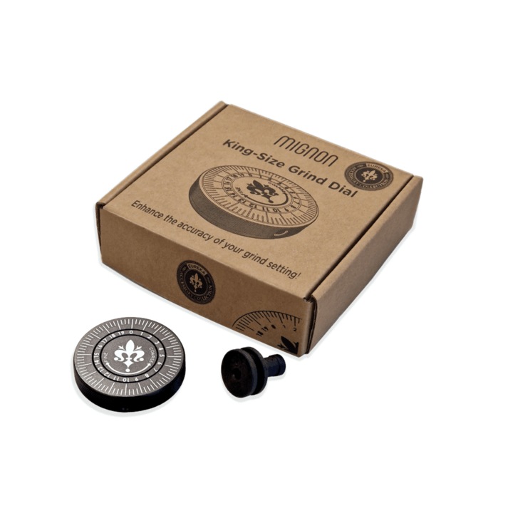 Accesoriu pentru rasnita electrica Eureka, Mignon King Size Grind Dial, ideal pentru imbunatatirea performantei rasnitei de cafea, ergonomic, usor de instalat, material metal, negru