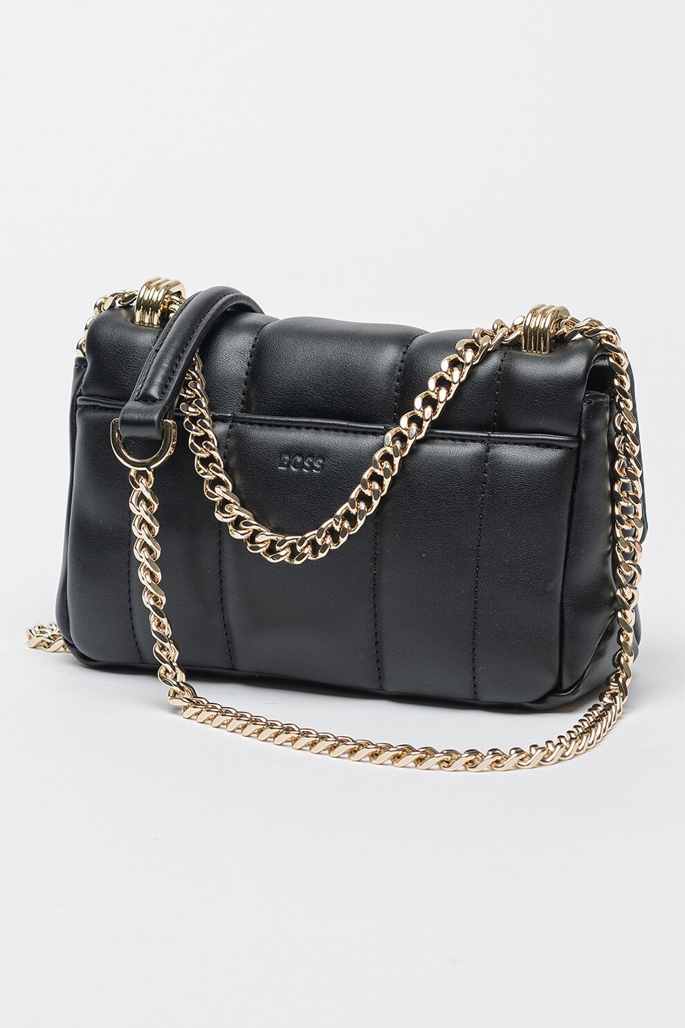 BOSS, Geanta crossbody din piele ecologica cu bareta din lant Icon ...