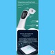 Termometru infrarosu digital 2in1 ATOM DEALS®️, frunte si ureche, pentru copii si adulti, masurare non-contact 1 secunda, precizie ±0.2°C, 32 memorii, afisaj LED, compact si usor, capac protectie, alb