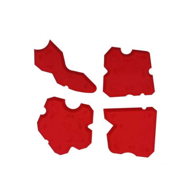 Set finisare rosturi STROXX, 4 bucati din cauciuc termoplastic TPR, culoare rosie